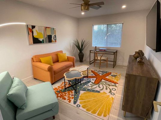 Home Office, Interior, Living room, Recessed Lighting, Wood Texture Flooring