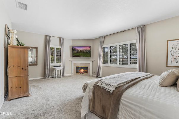 Bedroom, Fireplace, Interior