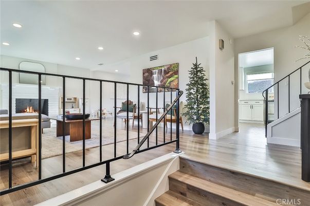 Fireplace, Interior, Recessed Lighting, Wood Texture Flooring