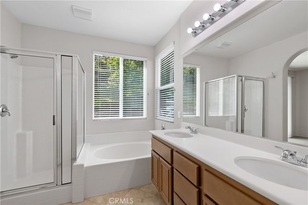 Bathroom, Dual Sink Vanities, Glass Shower, Interior