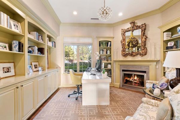 Fireplace, Home Office, Interior, Pendant Lights, Recessed Lighting