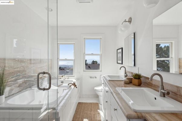 Bathroom, Dual Sink Vanities, Glass Shower, Interior