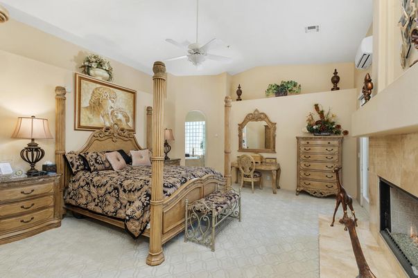 Bedroom, Fireplace, Interior, Recessed Lighting