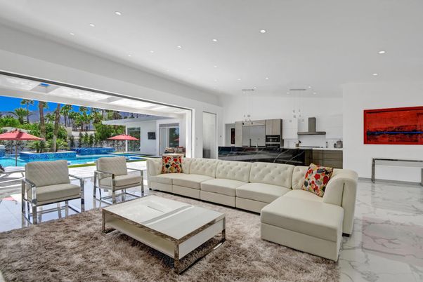 Interior, Kitchen, Living room, Marble, Pendant Lights, Recessed Lighting
