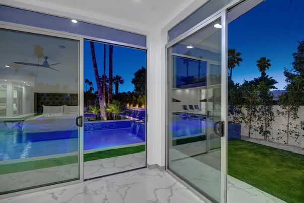 Bedroom, Interior, Marble, Pool, Recessed Lighting