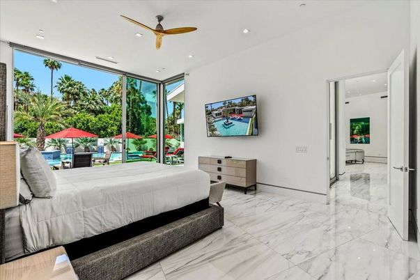 Bedroom, Interior, Marble, Recessed Lighting