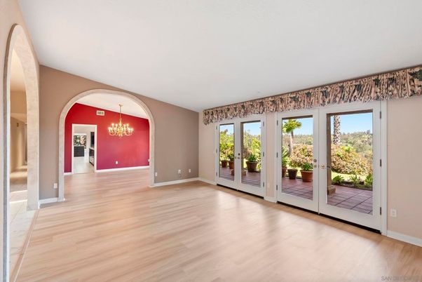 Chandelier, Empty room, Interior, Wood Texture Flooring