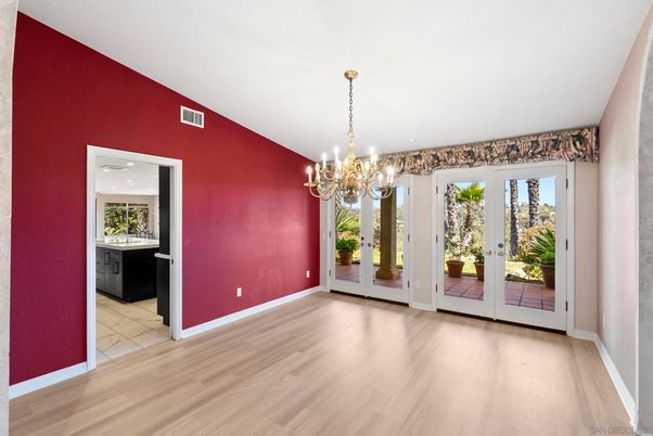 Chandelier, Empty room, Interior, Wood Texture Flooring