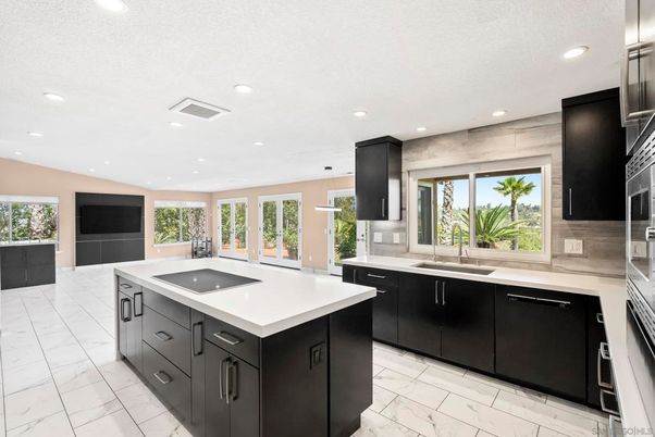 Interior, Kitchen, Marble, Recessed Lighting, Stainless Steel Appliances