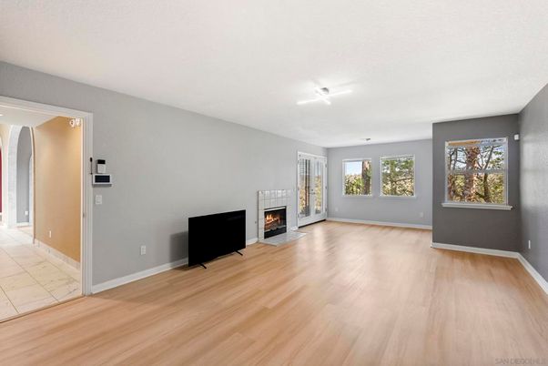 Empty room, Fireplace, Interior, Wood Texture Flooring