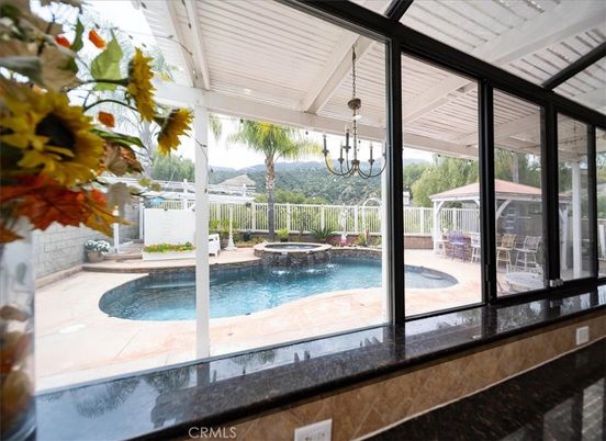 Chandelier, Interior, Pool, Sun Room