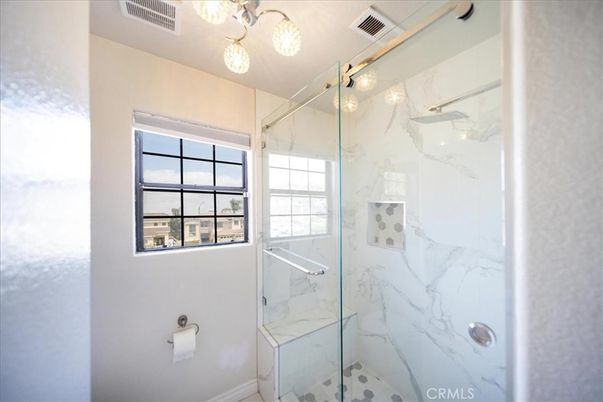 Bathroom, Glass Shower, Interior, Marble Walls