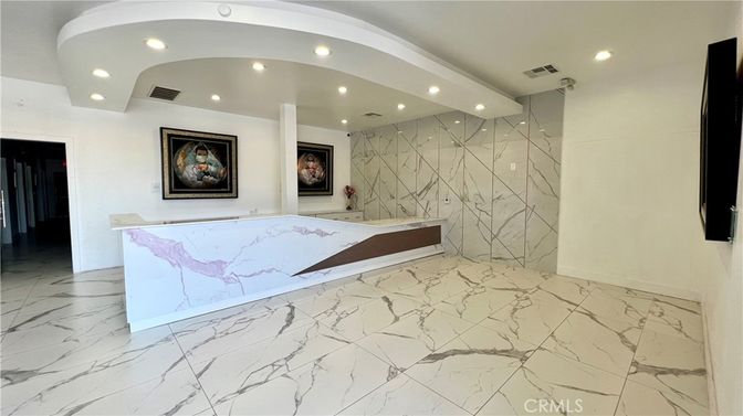 Bathroom, Glass Shower, Interior, Marble, Marble Walls, Recessed Lighting