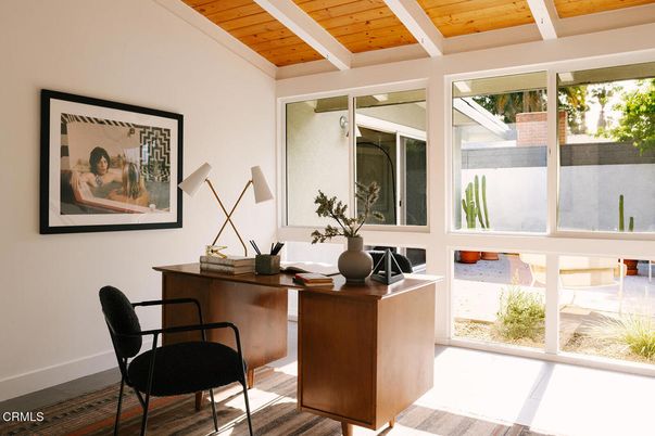 Home Office, Interior, Wooden Ceilings, Wood Texture Flooring