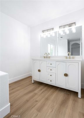 Bathroom, Dual Sink Vanities, Interior, Wood Texture Flooring