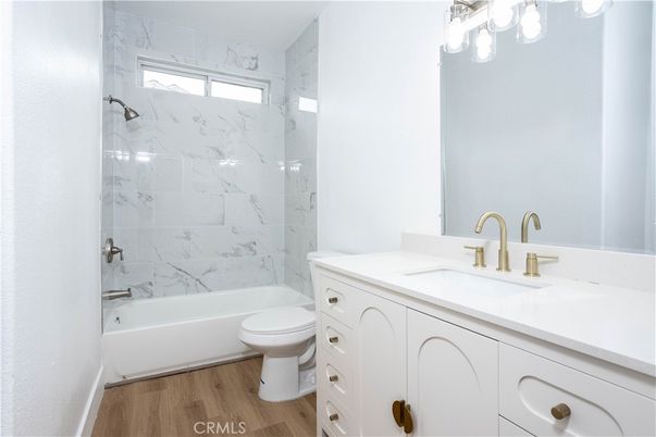 Bathroom, Interior, Marble Walls, Wood Texture Flooring