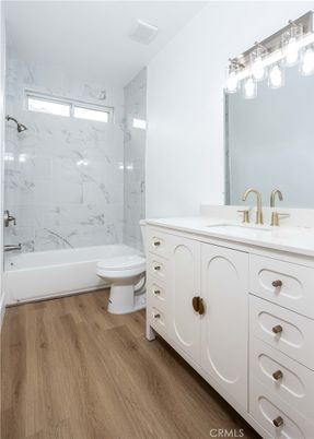 Bathroom, Interior, Marble Walls, Wood Texture Flooring