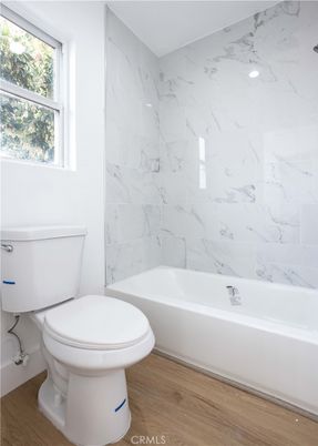 Bathroom, Interior, Marble Walls, Wood Texture Flooring