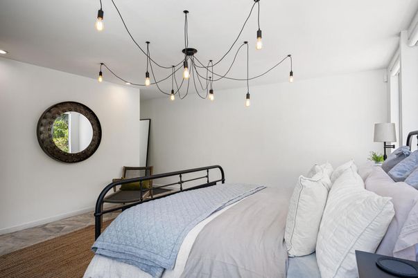 Bedroom, Interior, Pendant Lights, Recessed Lighting