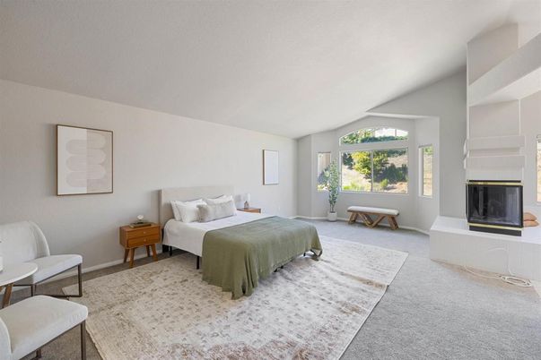 Bedroom, Fireplace, Interior