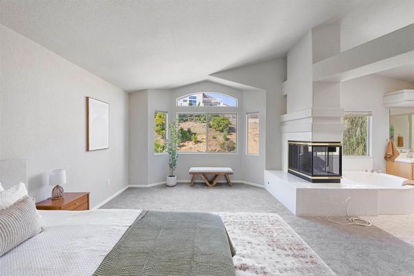 Bedroom, Fireplace, Interior