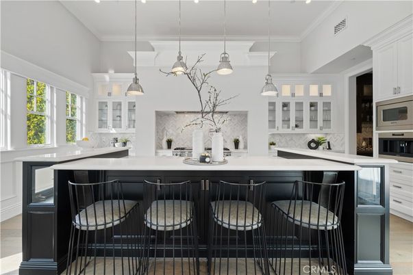 Interior, Kitchen, Pendant Lights, Stainless Steel Appliances, Wood Texture Flooring