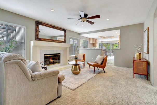Fireplace, Interior, Living room, Recessed Lighting