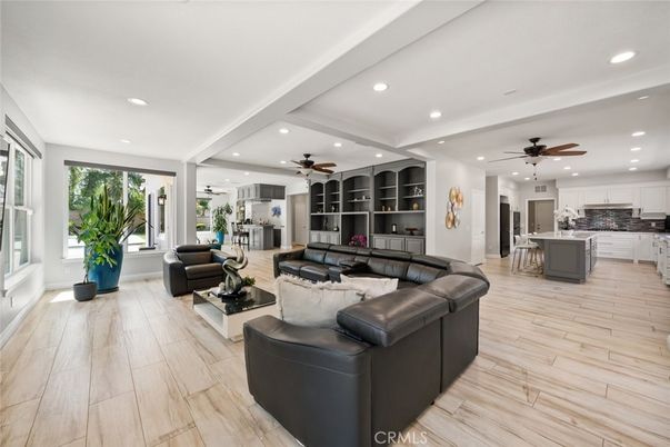 Interior, Kitchen, Living room, Recessed Lighting, Wood Texture Flooring