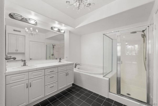 Bathroom, Dual Sink Vanities, Glass Shower, Interior, Tile Countertops