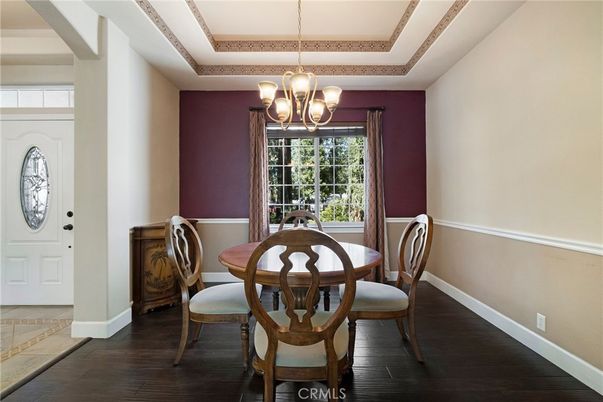 Chandelier, Dining room, Interior, Wood Texture Flooring