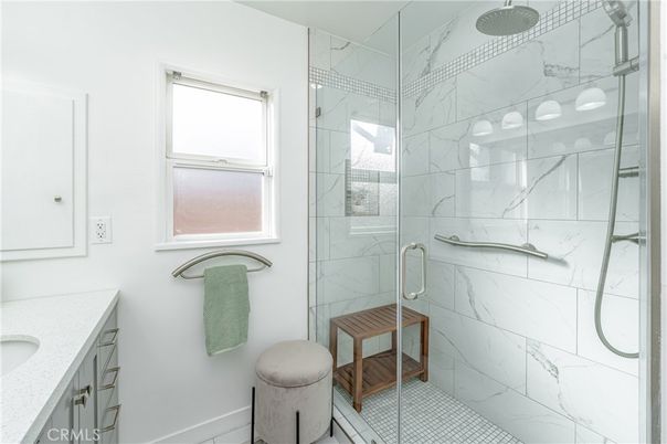 Bathroom, Glass Shower, Interior, Marble Walls