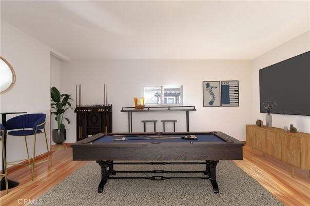 Billiard Table, Game Room, Interior, Wood Texture Flooring