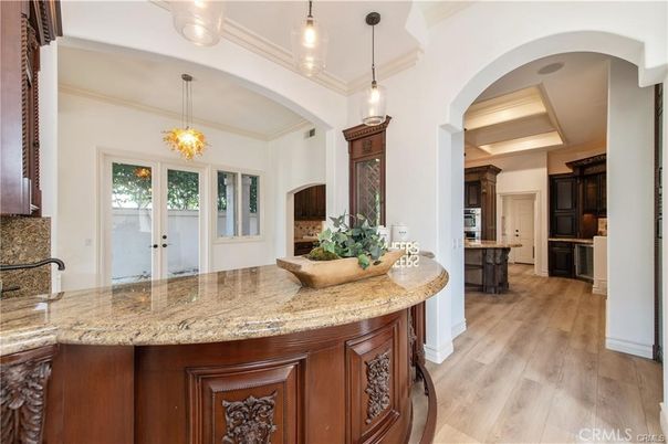 Interior, Kitchen, Pendant Lights, Wood Texture Flooring