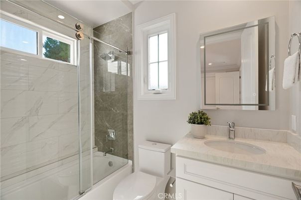 Bathroom, Glass Shower, Interior, Marble Walls, Recessed Lighting