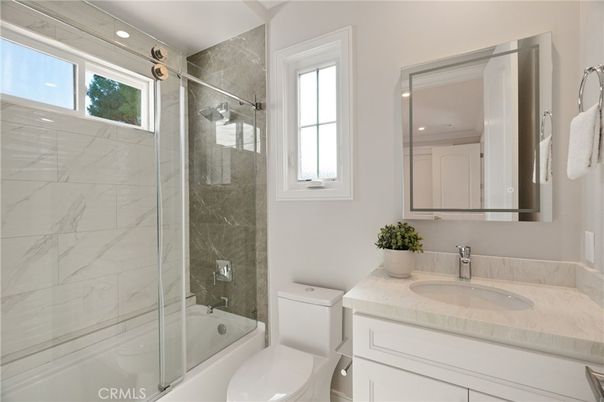 Bathroom, Glass Shower, Interior, Marble Walls, Recessed Lighting