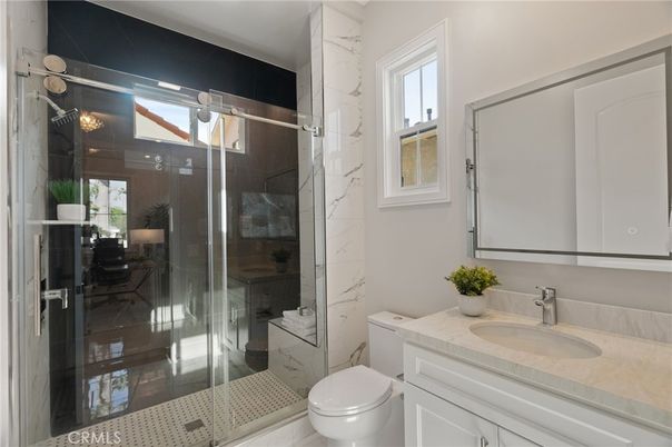 Bathroom, Glass Shower, Interior, Marble Walls