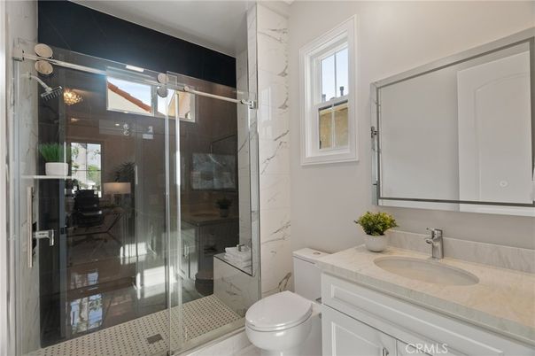 Bathroom, Glass Shower, Interior, Marble Walls