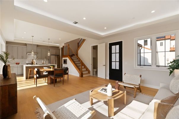 Dining room, Interior, Kitchen, Living room, Pendant Lights, Recessed Lighting, Wood Texture Flooring