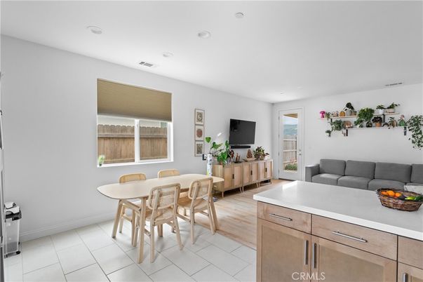 Dining room, Interior, Living room, Recessed Lighting, Wood Texture Flooring
