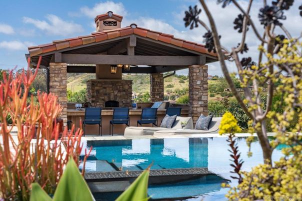Exterior, Fireplace, Pool