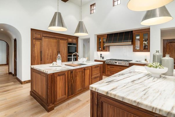Interior, Kitchen, Pendant Lights, Stainless Steel Appliances, Wood Texture Flooring