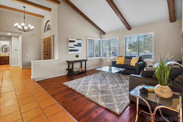 Chandelier, Interior, Living room, Wooden Beams, Wood Texture Flooring