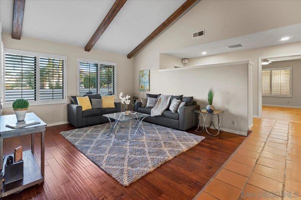 Interior, Living room, Recessed Lighting, Wooden Beams, Wood Texture Flooring