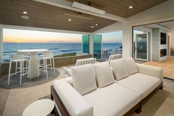Interior, Living room, Recessed Lighting, Water, Wooden Ceilings, Wood Texture Flooring