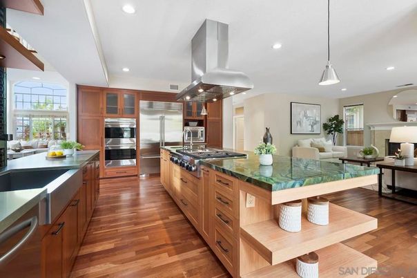 Interior, Kitchen, Living room, Pendant Lights, Recessed Lighting, Stainless Steel Appliances, Wood Texture Flooring