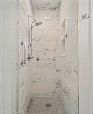 Bathroom, Glass Shower, Interior, Marble Walls