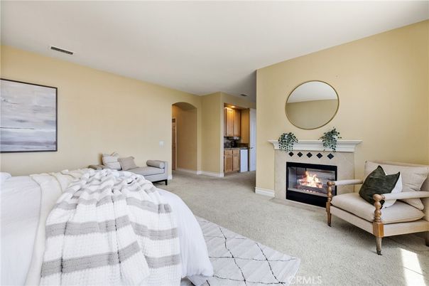 Bedroom, Fireplace, Interior