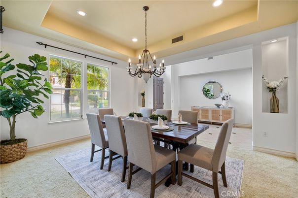 Chandelier, Dining room, Interior, Recessed Lighting