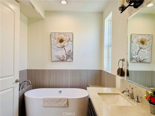 Bathroom, Dual Sink Vanities, Free Standing Baths, Interior, Recessed Lighting