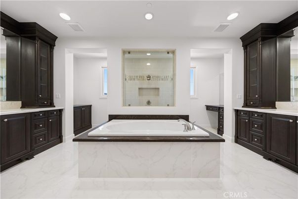 Bathroom, Interior, Marble, Recessed Lighting